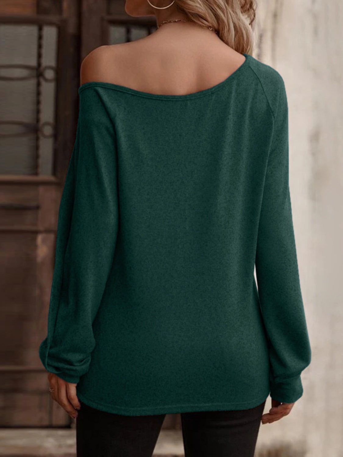 Decorative Button One Shoulder T-Shirt