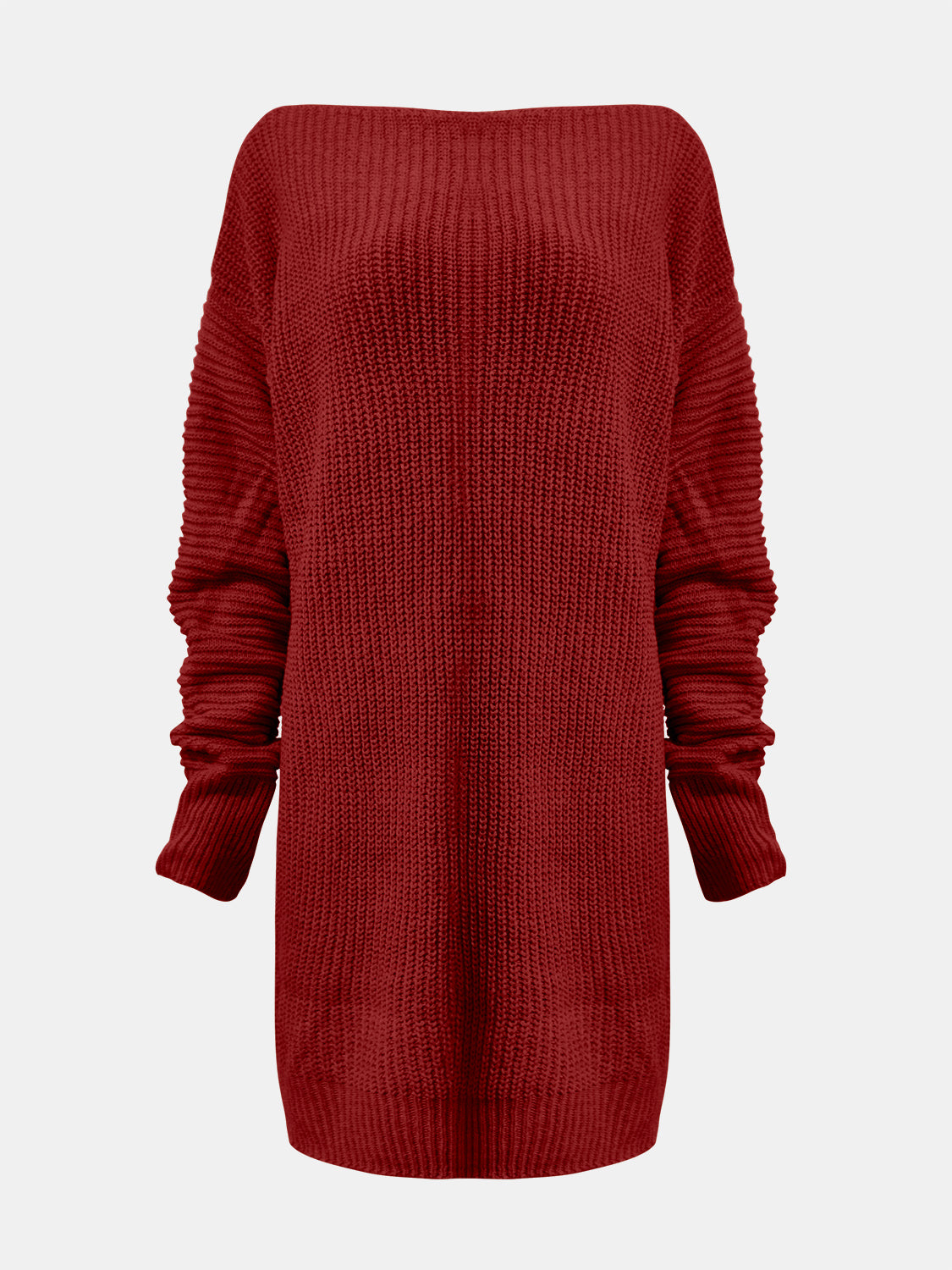 One Shoulder Lantern Sleeve Sweater Dress